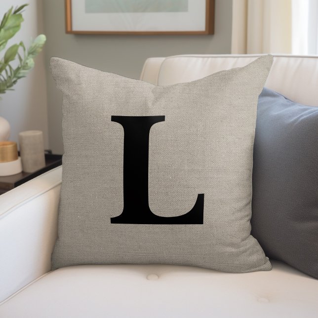 Rustic Chic Monogram Throw Pillow (Creator Uploaded)