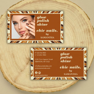 Rustic Chic Nail Salon Business Photo Card