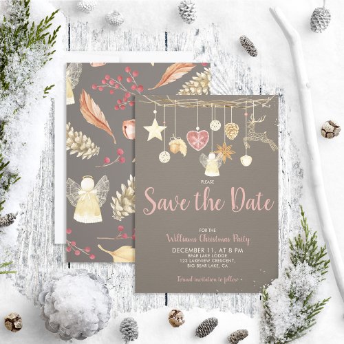 Rustic Chic Natural Christmas Party Save the Date
