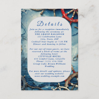 Rustic Chic Nautical Wedding Enclosure Card