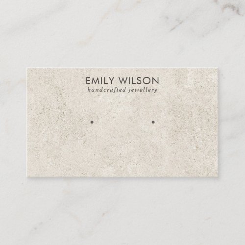 RUSTIC CHIC OFF WHITE STUCCO STUD EARRING DISPLAY BUSINESS CARD