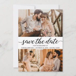 Rustic Chic Photo Grid Wedding Invitation