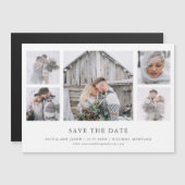 Rustic Chic | Photo Grid Wedding Save The Date Magnetic Invitation (Front/Back)