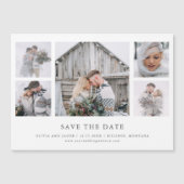 Rustic Chic | Photo Grid Wedding Save The Date Magnetic Invitation (Front)