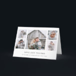 Rustic Chic | Photo Grid Wedding Thank You Card<br><div class="desc">This elegant,  rustic style wedding thank you card features a five photo collage with a simple white background and classic,  dark gray text. The perfect minimalist way to thank your family and friends and to share your wedding photos.</div>