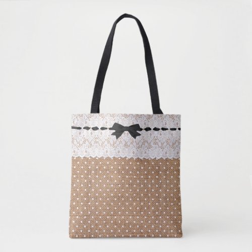 Rustic Chic Polka Dot Tote Bag