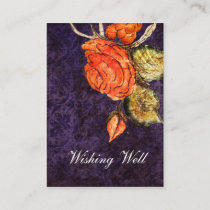 Rustic Chic Purple Vintage Rose Wedding Enclosure Card