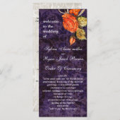 Rustic Chic Purple Vintage Rose Wedding Program (Front/Back)