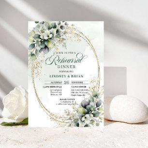 Rustic Chic Rehearsal Dinner Dusty Green Eucalyptu Invitation