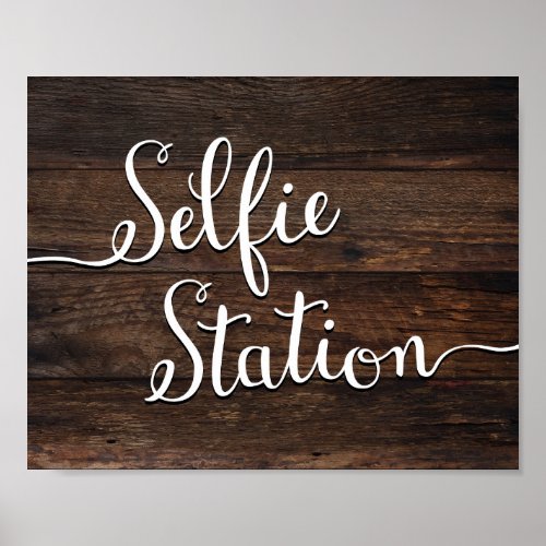 Rustic Chic SELFIE STATION Sign Print