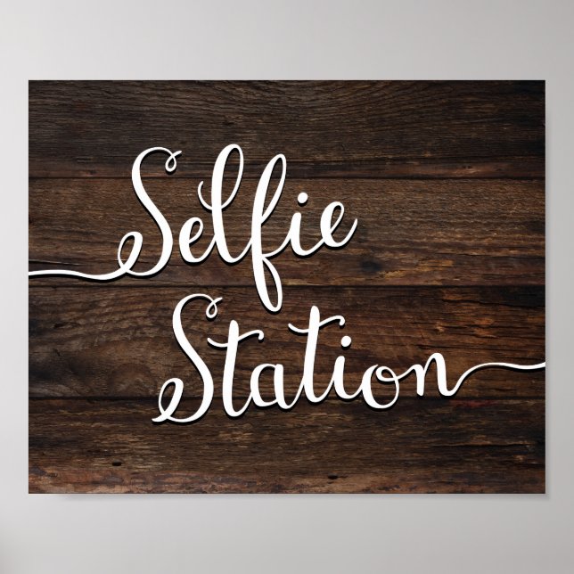 Rustic Chic SELFIE STATION Sign Print (Front)