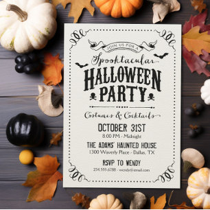 Rustic Chic Spooktacular Halloween Party Invitation