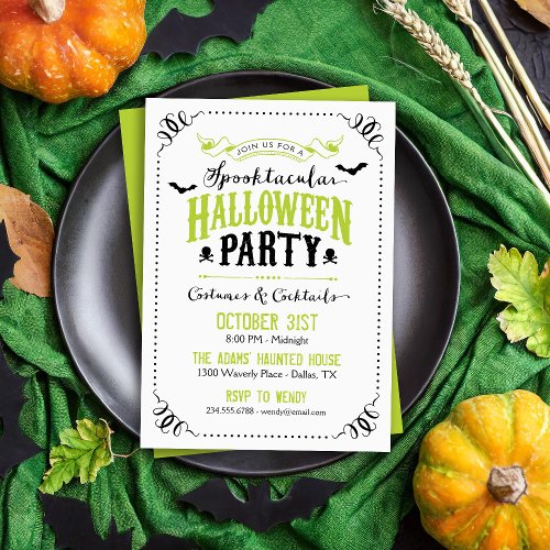 Rustic Chic Spooktacular Halloween Party Invitation