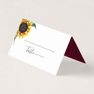 Rustic Chic Sunflower Wedding Escort Place Card
