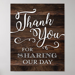 Rustic Chic THANK YOU FOR SHARING OUR DAY Print
