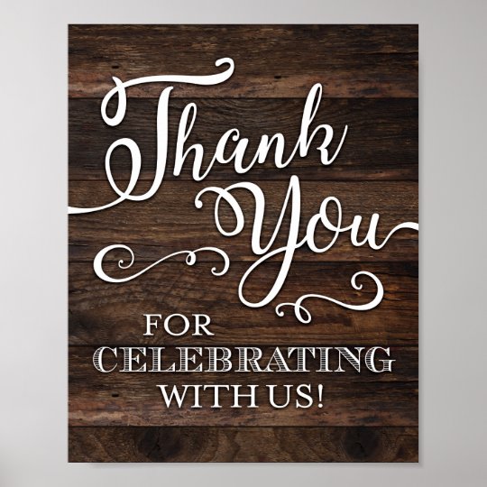 Rustic Chic Thank You Sign Print 