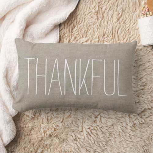 Rustic Chic Thankful Lumbar Pillow