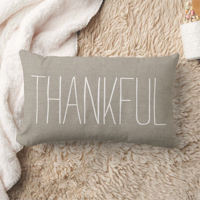Rustic Chic Thankful Lumbar Pillow (Blanket)