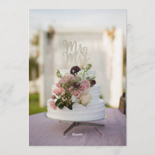 Rustic Chic Tiered Cake Mr. & Mrs. Topper Wedding Invitation