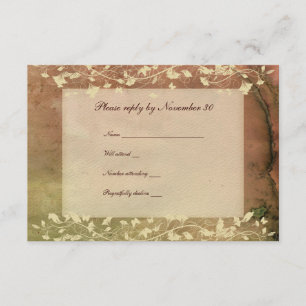 Rustic Chic Warm Colors rsvp with envelopes Card