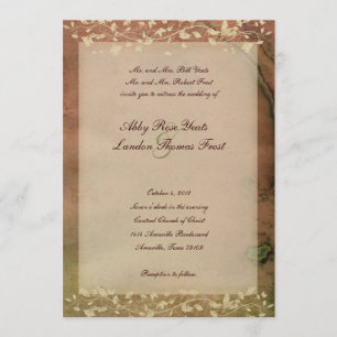 Rustic Chic Warm Colors Wedding Invitation