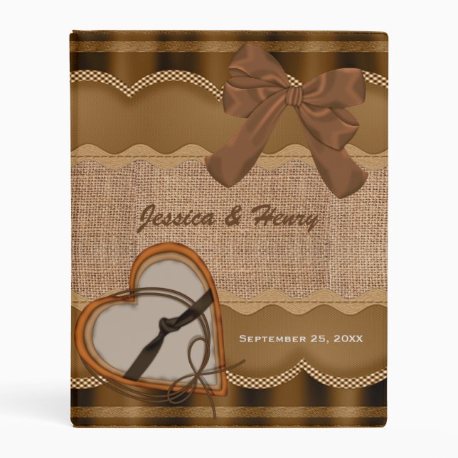 Rustic Chic Wedding Album Mini Binder (Front)