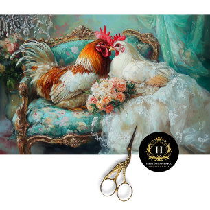 Rustic Chic Wedding Chickens Furniture Decoupage  Tissue Paper