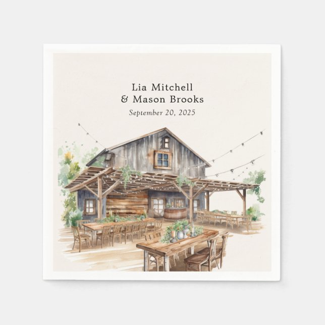 Rustic Chic Wedding Napkins (Front)