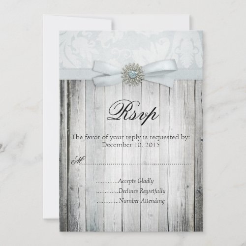 Rustic Chic Wedding RSVP with Sparkle