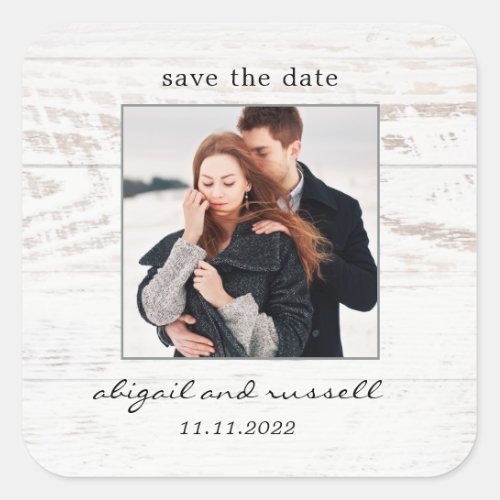 Rustic Chic Wedding Save The Date Stickers