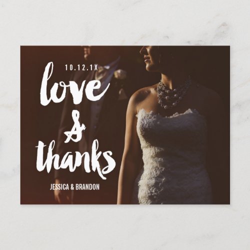 Rustic Chic Wedding Thank You Postcards