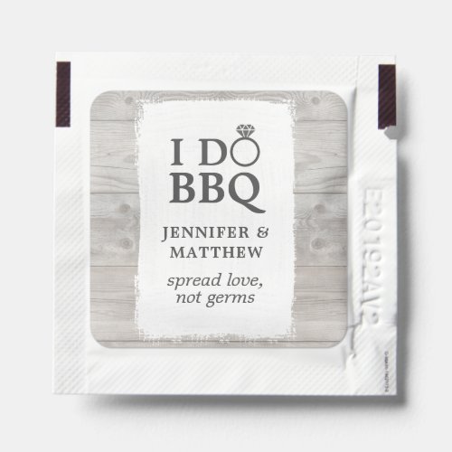 Rustic Chic Wood I Do BBQ Engagement Party Favor Hand Sanitizer Packet