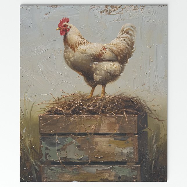 Rustic Chicken and Nest Decoupage Wrapping Paper (Creator Uploaded)