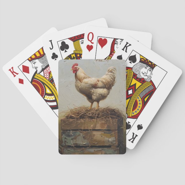 Rustic Chicken and Nest Poker Cards (Back)