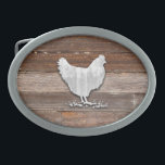 Rustic Chicken (Brown Boards) Belt Buckle<br><div class="desc">Rustic Chicken (Brown Boards)</div>