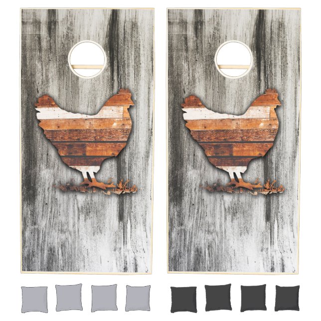 Rustic Chicken (Brown) Cornhole Set (Set)