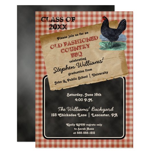 Rustic En Cookout Bbq Graduation Party Invitation Zazzle Rustic En Cookout Bbq Graduation Party Invitation