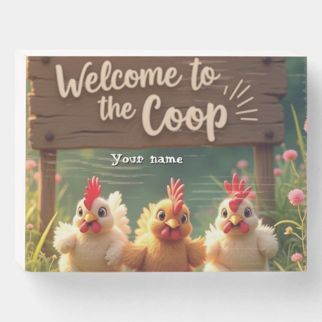 Rustic Chicken Coop Sign – Welcome to the Coop (Front Horizontal)