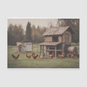 Rustic Chicken  Decoupage 10lbs Tissue Paper