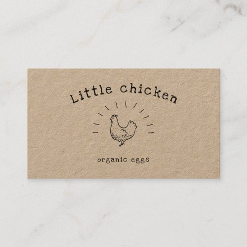 rustic chicken doodle kraft business card