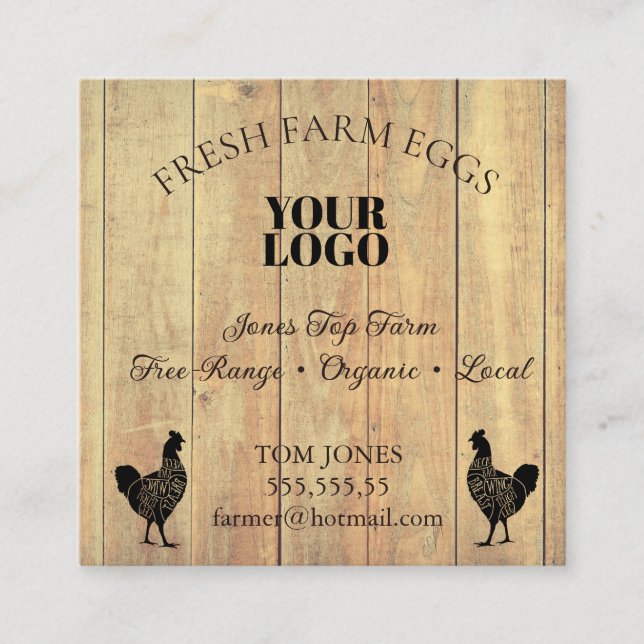 Rustic Chicken Egg Farmer Business Card | Poultry  (Front)