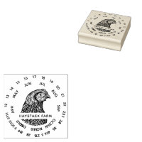 Month & Date Rustic Chicken Egg Self-inking Stamp