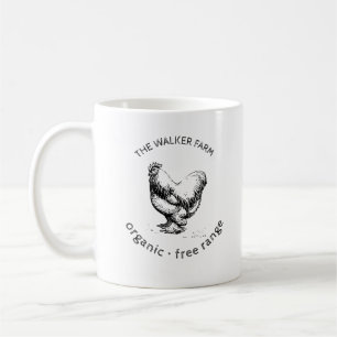 rustic chicken farmhouse monogram coffee mug