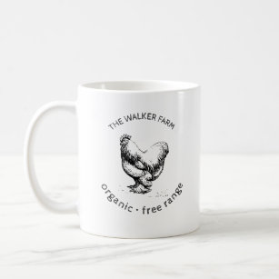 rustic chicken farmhouse monogram coffee mug