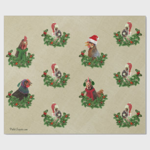 Rustic Chicken Holiday Wrapping Paper