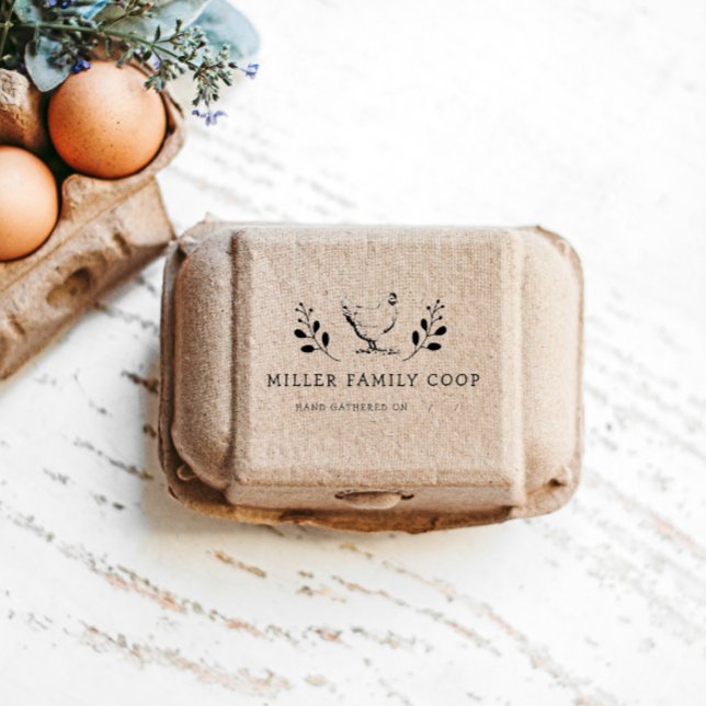 Rustic Chicken Personalized Egg Carton Stamp (Creator Uploaded)