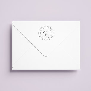 Rustic Chicken Return Address Encircled Stamp