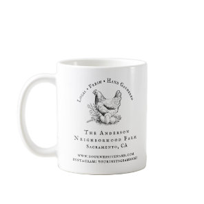 Rustic Chicken Script Family Farm Business Coffee Mug