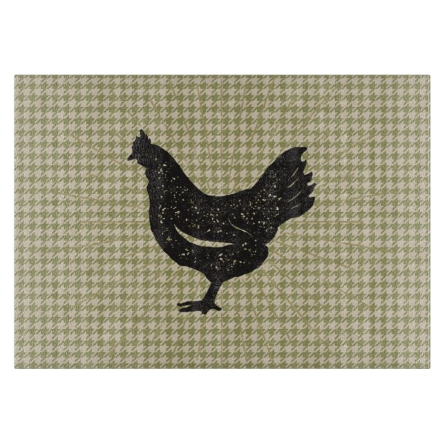 Rustic Chicken Silhouette   Cutting Board (Front)