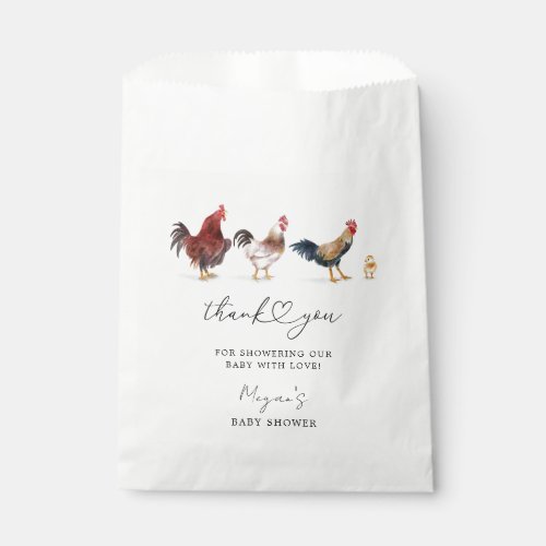 Rustic Chicken Theme Baby Shower Favor Bag